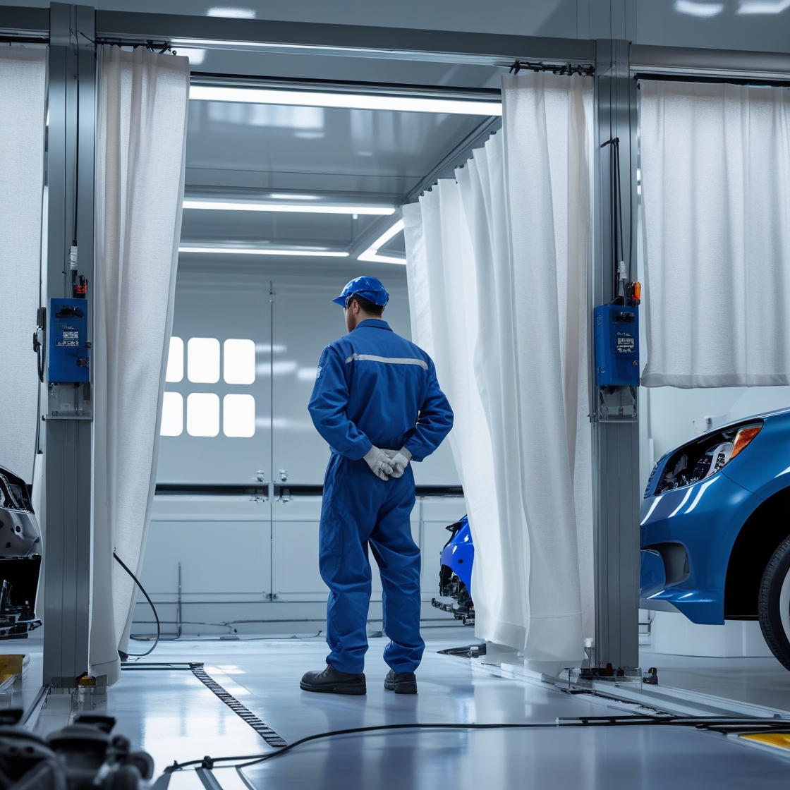 استفاده از پارچه آنتی‌استاتیک در اتاق‌های رنگ خودروسازی