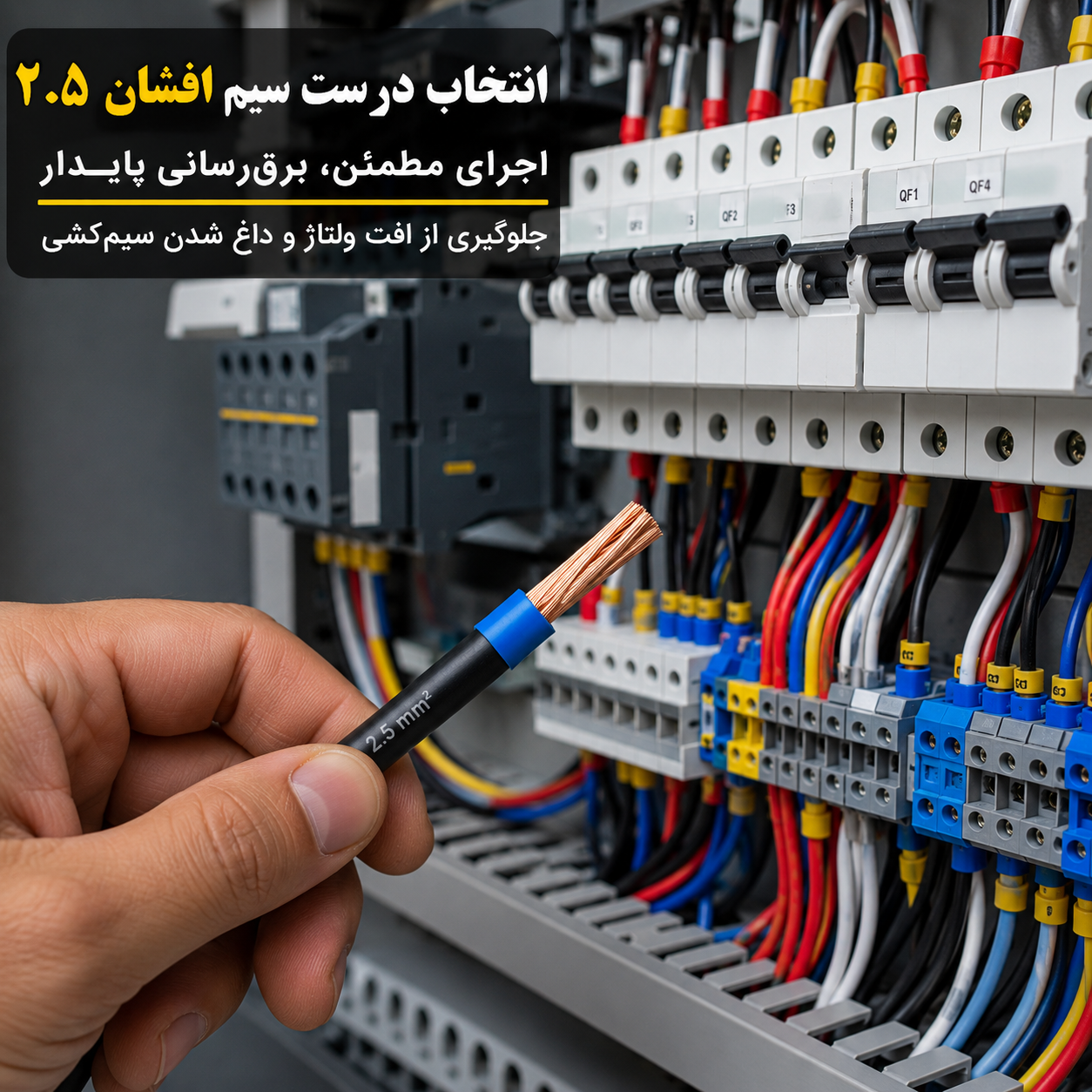 افت ولتاژ از همین‌جا شروع می‌شود! ۷ اشتباه برق‌کارها در انتخاب سیم افشان ۲.۵ برای مدارهای صنعتی