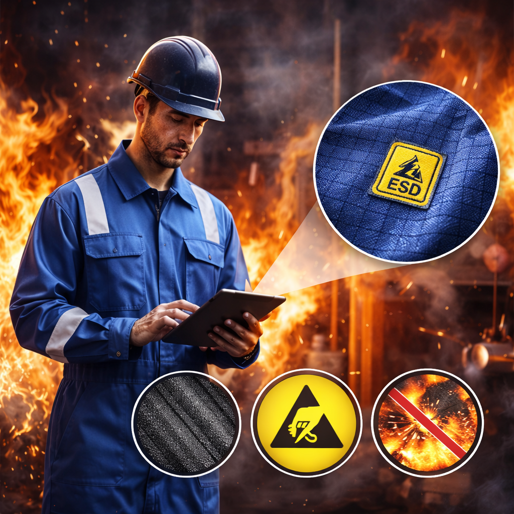 بررسی عملکرد پارچه آنتی‌استاتیک در محیط‌های قابل اشتعال